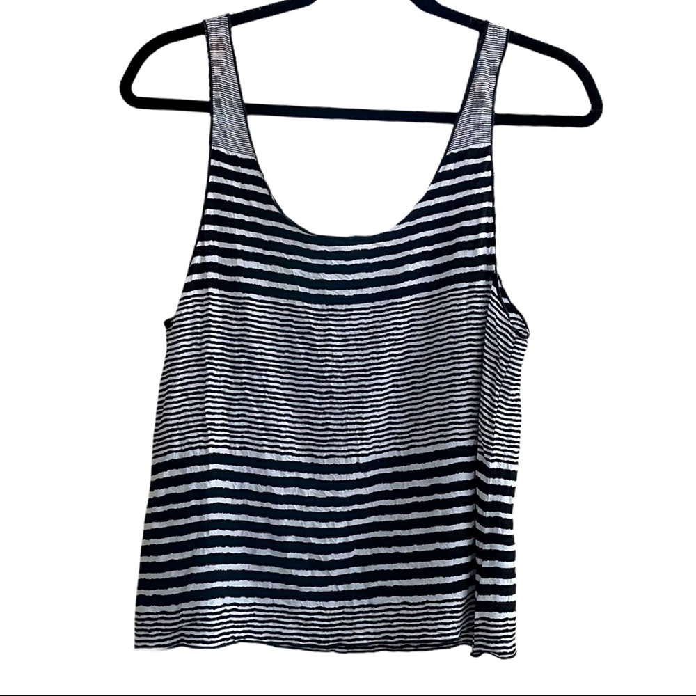 American Eagle Black and White Stripe Tank | M